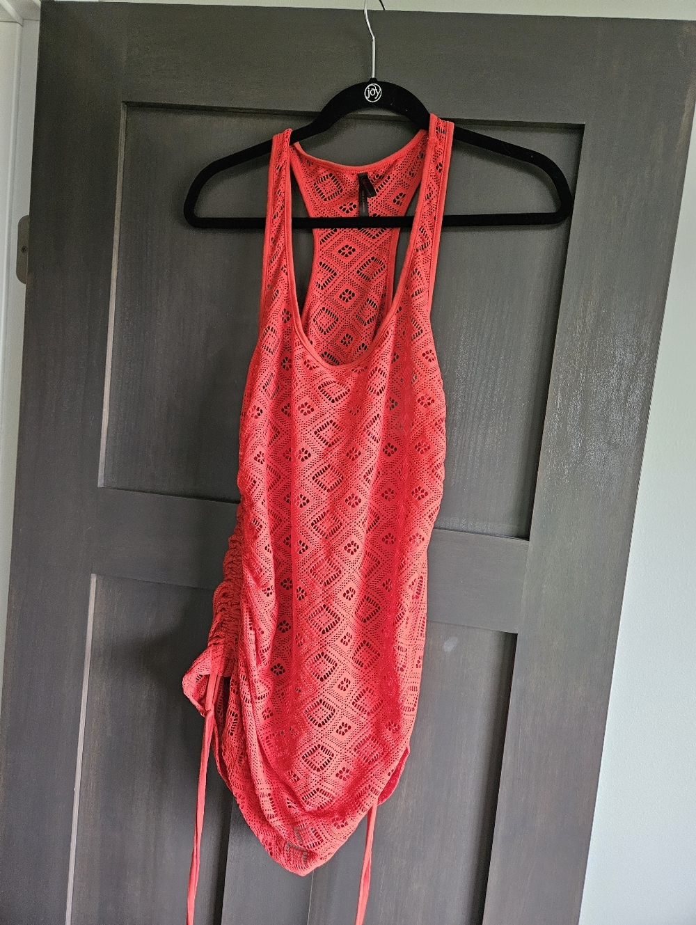 sofia by sofia vergara Coral Crochet Tank with Floral Openwork Swimsuit Cover